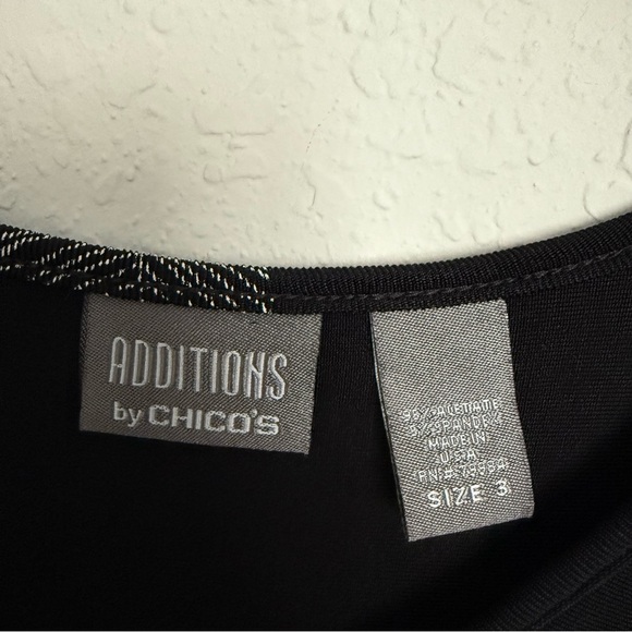 Additions by Chico's Black Slinky Giraffe Print Top Size XL Boho African Safari - Picture 6 of 7